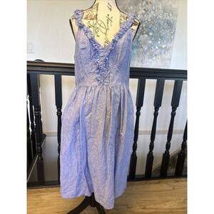 Banana Republic light blueish Ruffle-Trim Midi Dress